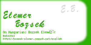 elemer bozsek business card